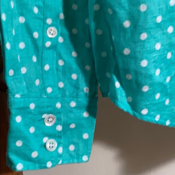 J.Crew Polka Dot Button-up Shirt, 100% Linen - SOLD - Picture 6 of 9